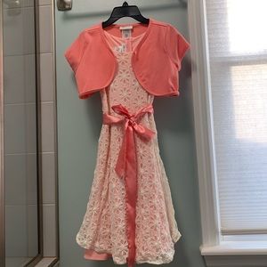 Peach dress with sweater